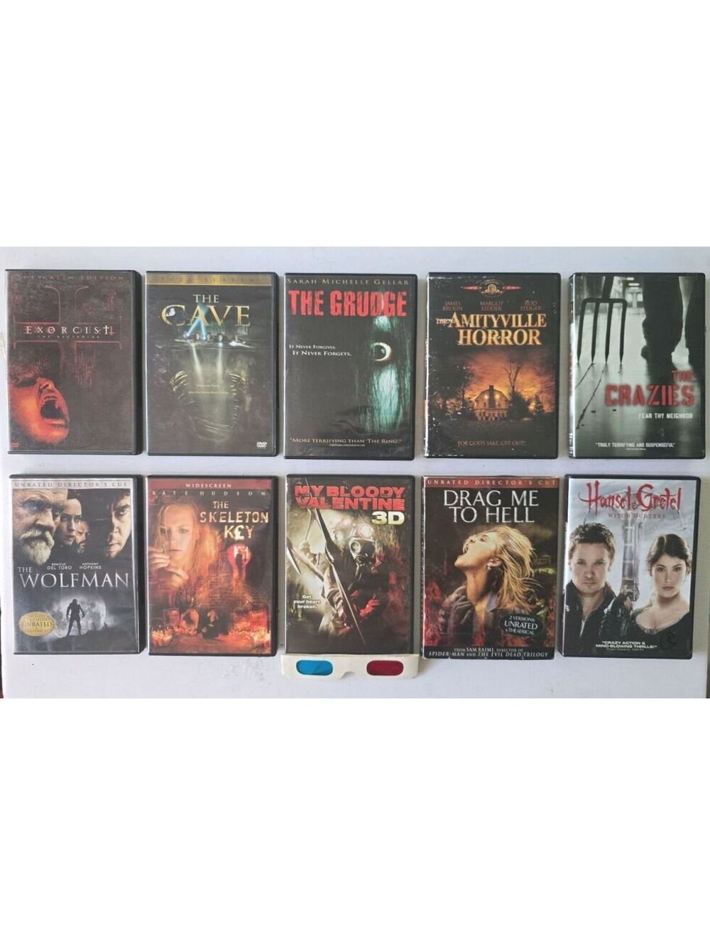 Horror DVD Lot 10 Movies Bundle My Bloody Valentine 3D Glasses Drag Me To Hell